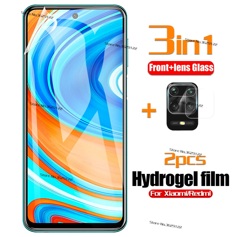 Гидрогелевая пленка 2 шт. + объектив камеры для Xiaomi Redmi note 9S 9 pro Pro Max Защита экрана max