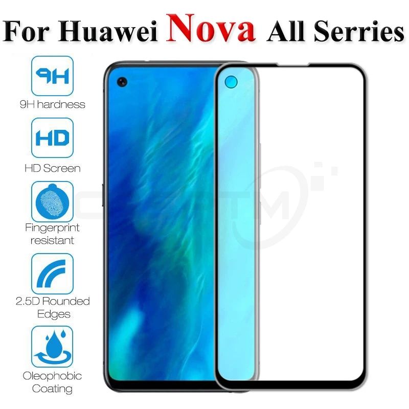 Полное покрытие из закаленного стекла для huawei Nova 5 5i 5pro умная упрочненная пленка для huawei Nova 4 3e 3i 2 Plus Защитная пленка для экрана