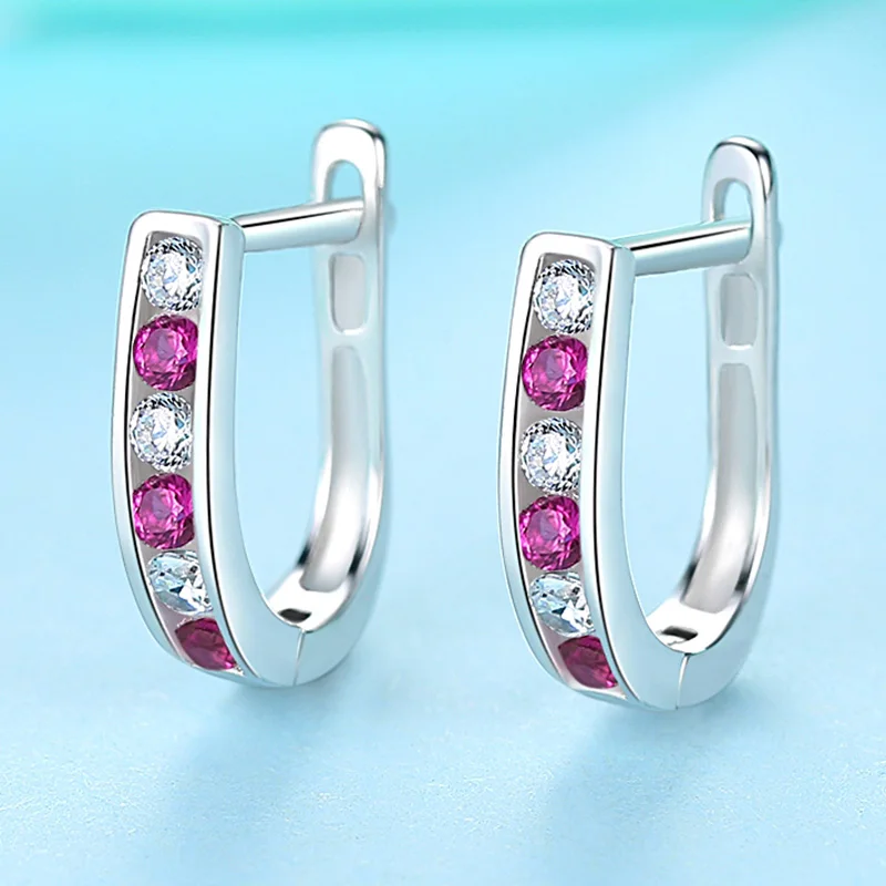 Роскошные стерлингового серебра 925 пробы серебряные серьги-гвоздики для женщин