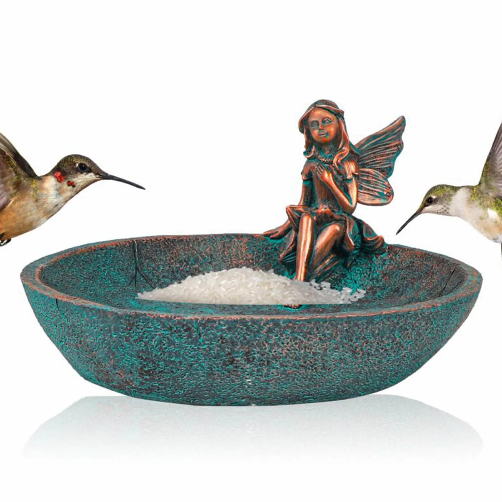 

Angel Girl Bird Feeder Garden Statue Bird Feeder Yard Art Resin Sculpture Outdoor Crafts Art Home Decoration