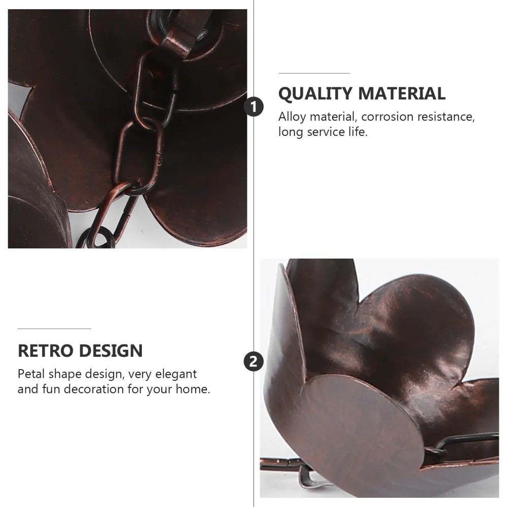 

1m Metal Rain Chain Petal Shape Chimes and Cups Rain Catcher for Gutter