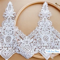 high quality embroidered lace trim bar wedding dress off white car bone stock off white height 30cm