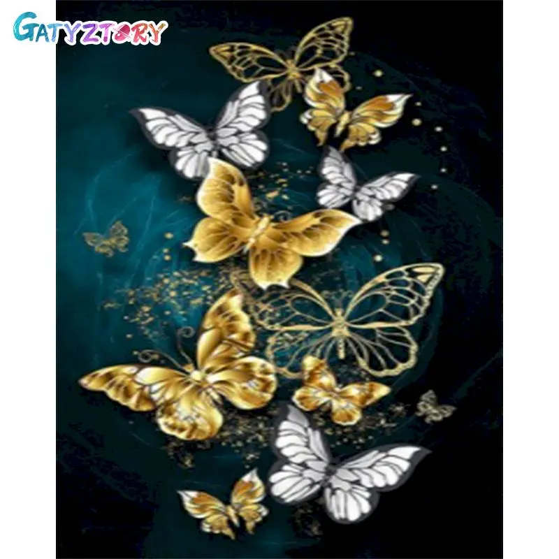 

GATYZTORY Full Square&Round Diamond Painting Butterfly 5D Diamond Embroidery Mosaic Cross Stitch Home Decor Gift