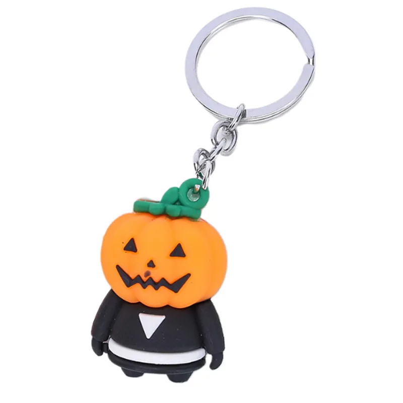 

Cute Halloween Scary Skull Car Keyring Halloween Keychain Death Ghost Luminous Scary Skeleton Car Key Hanging Chain-Pumpkin Head