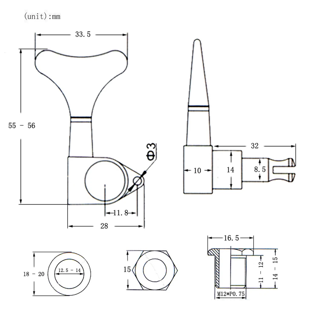 Колышки для настройки Басовых Струн Fish кнопки хвост 2L3R красная бронза | Спорт и