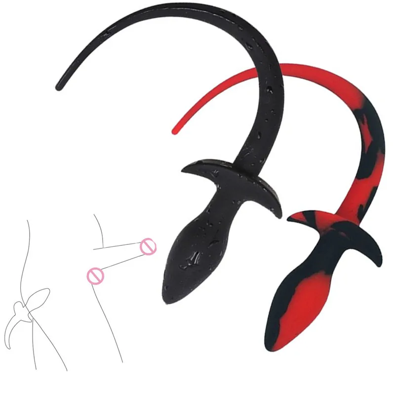 Силиконовая Анальная пробка в виде хвоста собаки эротический мужской массажер