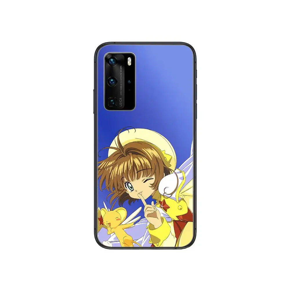 

Card Captor Sakura style Phone Case For Huawei P 40 30 20 10 9 8 Lite E Pro Plus Black Etui Coque Painting Hoesjes comic fas