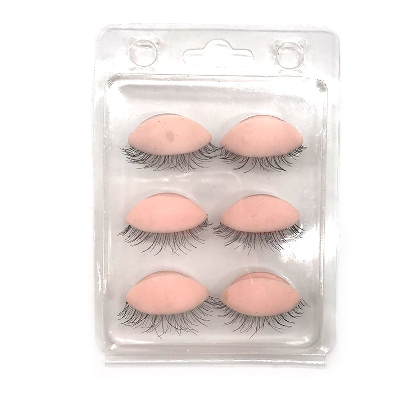 3 пары набор для прививки ресниц тренировочная головка веки силиконовые манекена