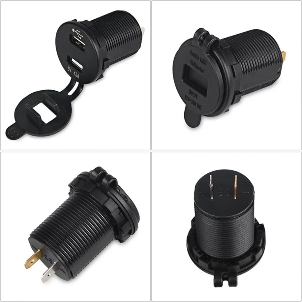 12 V/24 V автомобиль 4.2A Dual USB розетка Напряжение вольт метр судовая Панель Универсальный Мощность разъем