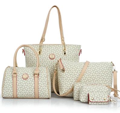 Hisuely 6 комплектов Для женщин Bone узор сумки Сумка Crossbody сумка композитный сумки дизайнер леди Известные модные сумки Лидер продаж - Цвет: as picture