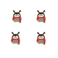 4pcs cartoon enamel pin lovely penguin brooches collar shirt cloches accessories jewelry gifts
