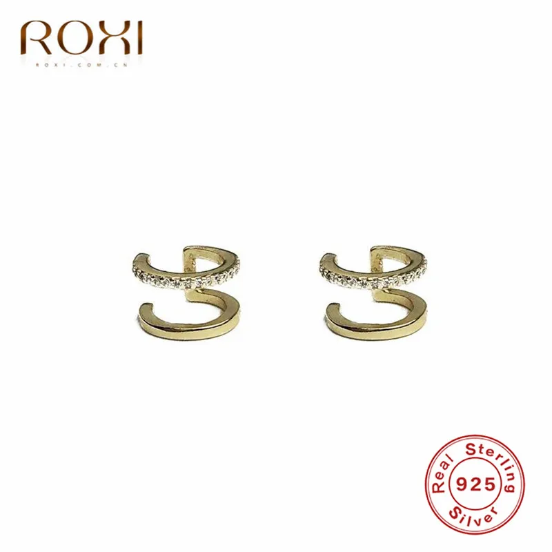 ROXI модные маленькие ушные манжеты полые u-образные клипсы на сережках альпинистские без имитация Пирсинга Хряща Серьги из стерлингового серебра 925 пробы