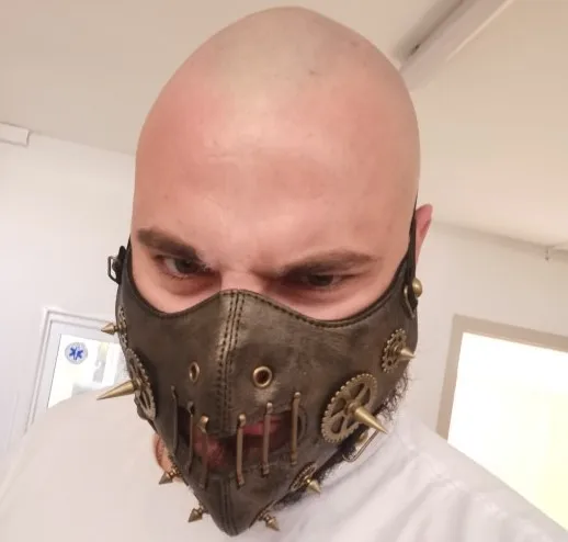 Мужская/Женская Ретро Готическая зимняя кожаная маска в стиле стимпанк косплей