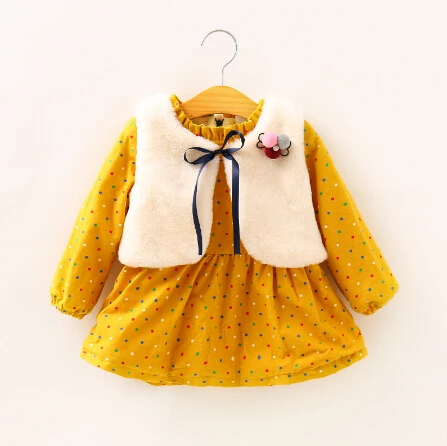 2019 г. Стильные осенне зимние комплекты одежды принцессы для маленьких девочек