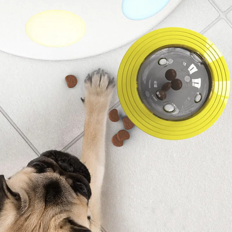

Flying Saucer Dog Game Flying Discs Toys Cat Chew Leaking Slow Food Feeder Ball Puppy IQ Training Toy Anti Choke Puzzle Dogs