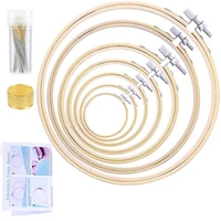 kaobuy 7sizes embroidery hoops cross stitch circle with 3sizes sewing needles thimble for embroidery and cross stitch craft