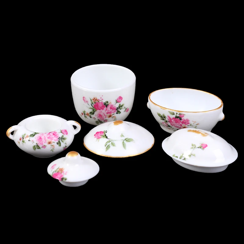 3 шт. миниатюрные крышки для кастрюль и чашек с цветочным узором | Игрушки хобби