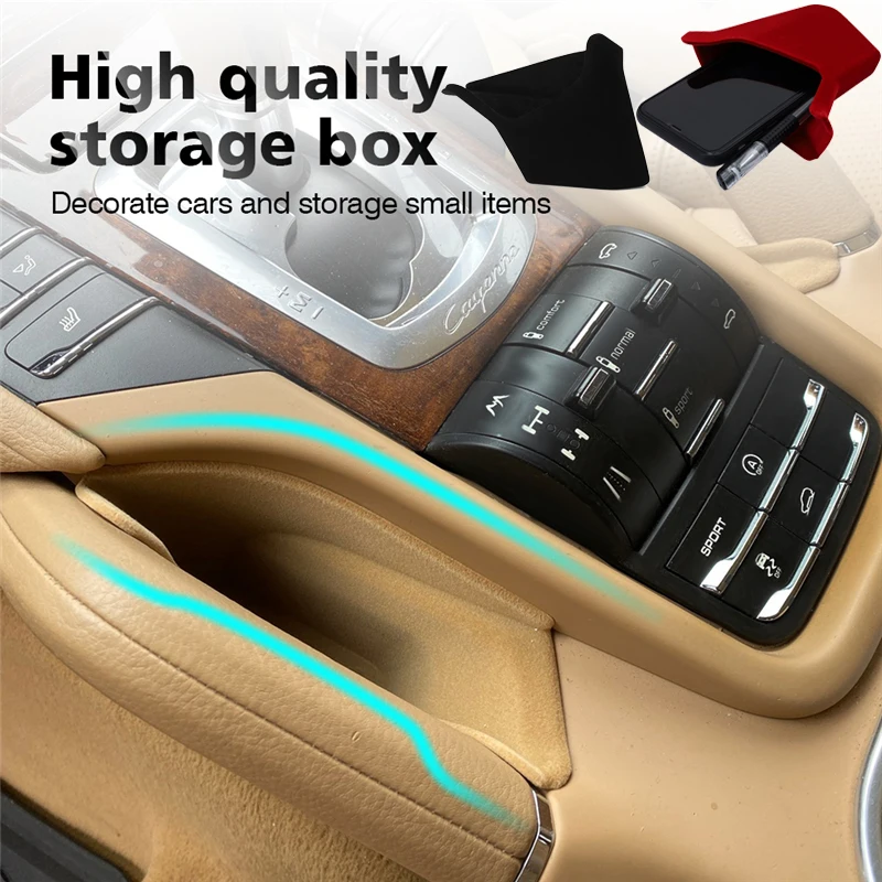 

Car Central Seat Armrest Box Console Storage Box Container Organizer Tray For Porsche Cayenne 2011 - 2017 2016 2015 Stowing Tidy