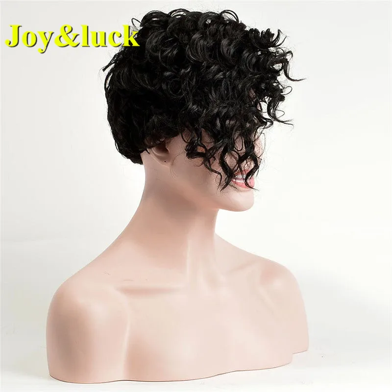 Короткий женский парик Joy & luck черные синтетические парики для женщин из волос