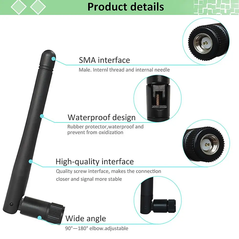 

2.4GHz 3DBI WiFi Antenna SMA Male Dual Band Aerial For Wireless WLAN Router Usb Wifi Adapter Wireless Antenna Lan Adapter