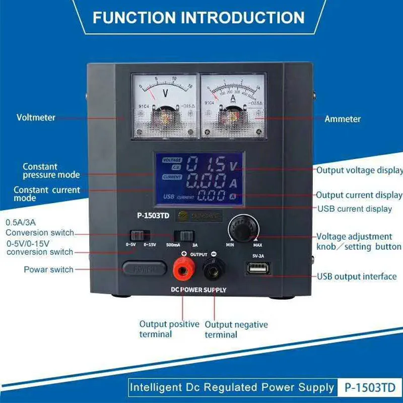 Ремонт телефона 15v 3A 5A P 1503td Интеллектуальный Dc Регулируемый источник питания