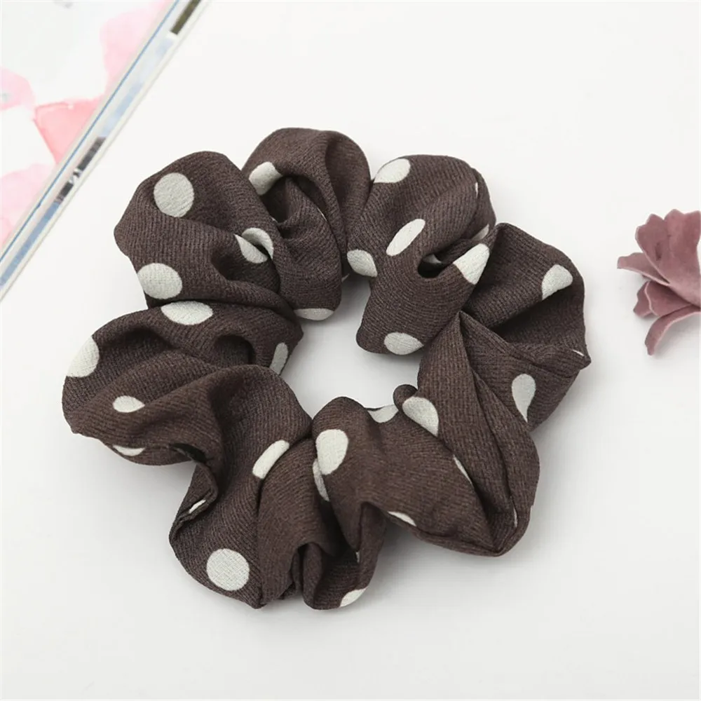 

Polka Dot Printing Elastic Tie Soft Hair Scrunchies Ponytail Holder Hair Band Headband Hair Accessories Hair Tie Rope Handmade