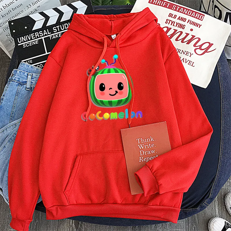 

2021 new hoodie cocomelon hoodie cartoon long-sleeved fleece candy color stars wild men and women sweatshirts
