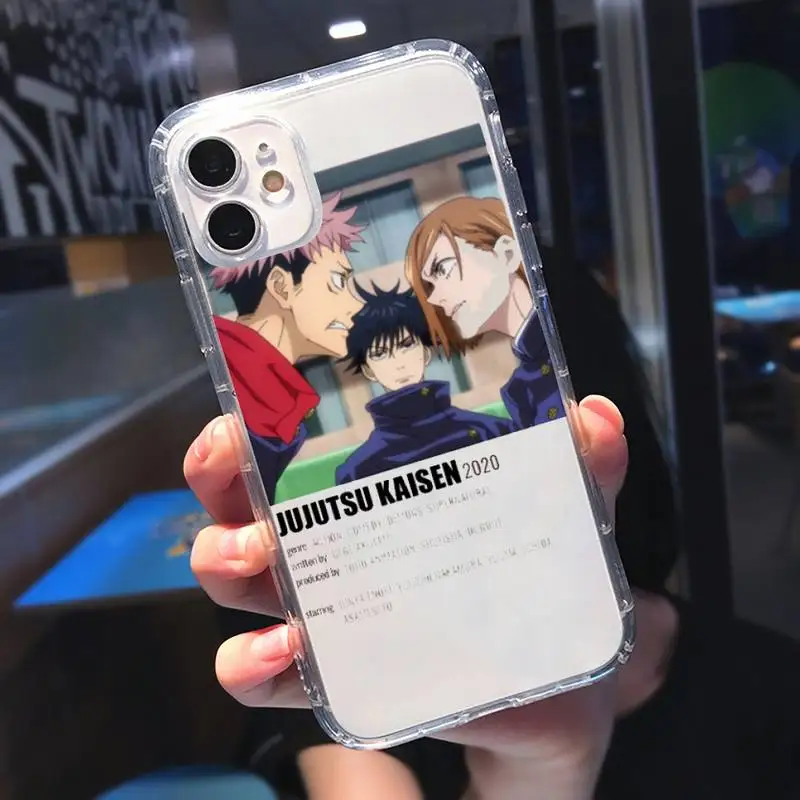 

Jujutsu Kaisen Satoru Gojo anime Phone Case Transparent for iPhone 11 12 mini pro XS MAX 8 7 6 6S Plus X 5S SE 2020 XR