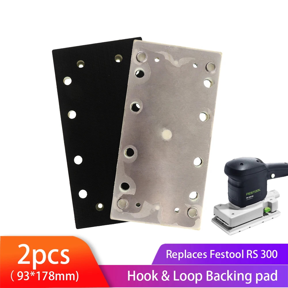 2 Pcs 93*178mm Hook Loop Backing Plate Double Insulated Replaces Festool RS 300 EQ-Plus/LRS 93 Sanders Grinder For Grinding Disc
