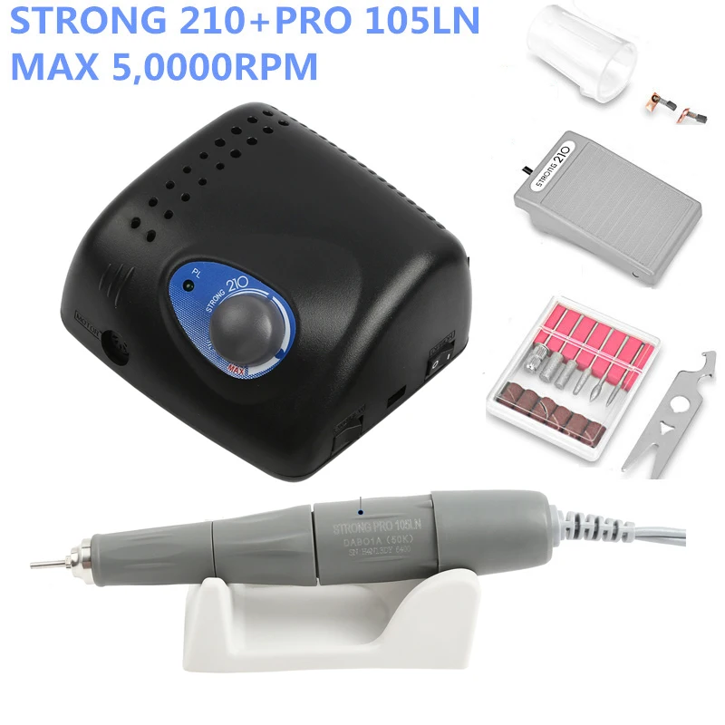 Машинка для аппаратного маникюра и педикюра Strong 45000 PRO 50000/210 об/мин 65 Вт 2 35 мм |