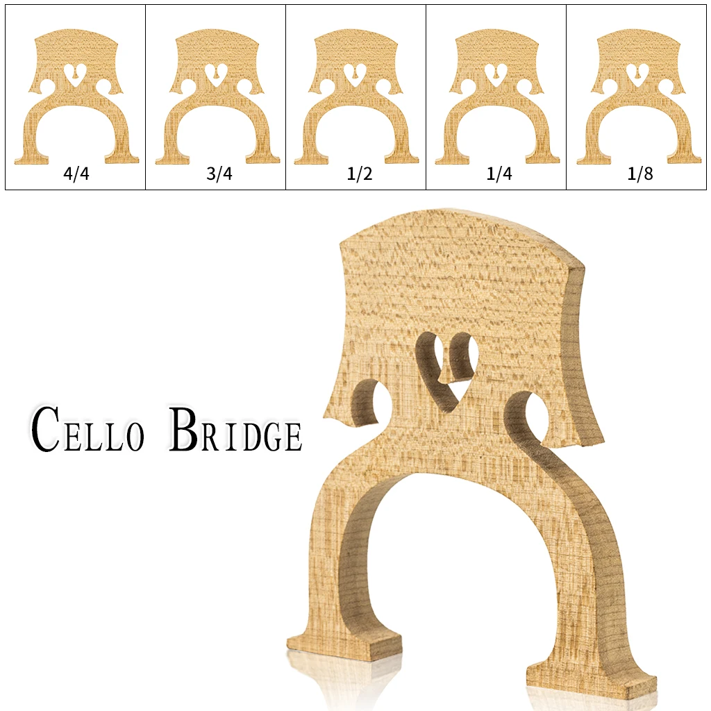 

Master A Grade Maple Cello Bridge Brazil Style Maple Bridge 4/4 3/4 1/2 1/4 1/8 Cello Bridge