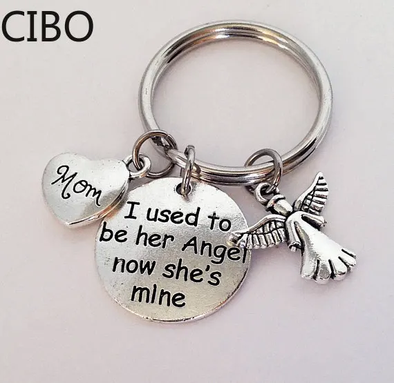 2019 Новый я был ей его амулеты ангелы брелок для ключей мама папа памяти отец