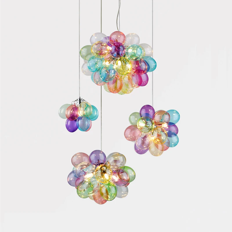 

LED Colorized Glass Bubble Designer Art Deco Chandelier Lighting Lustre Suspension Luminaire Lampen For Foyer