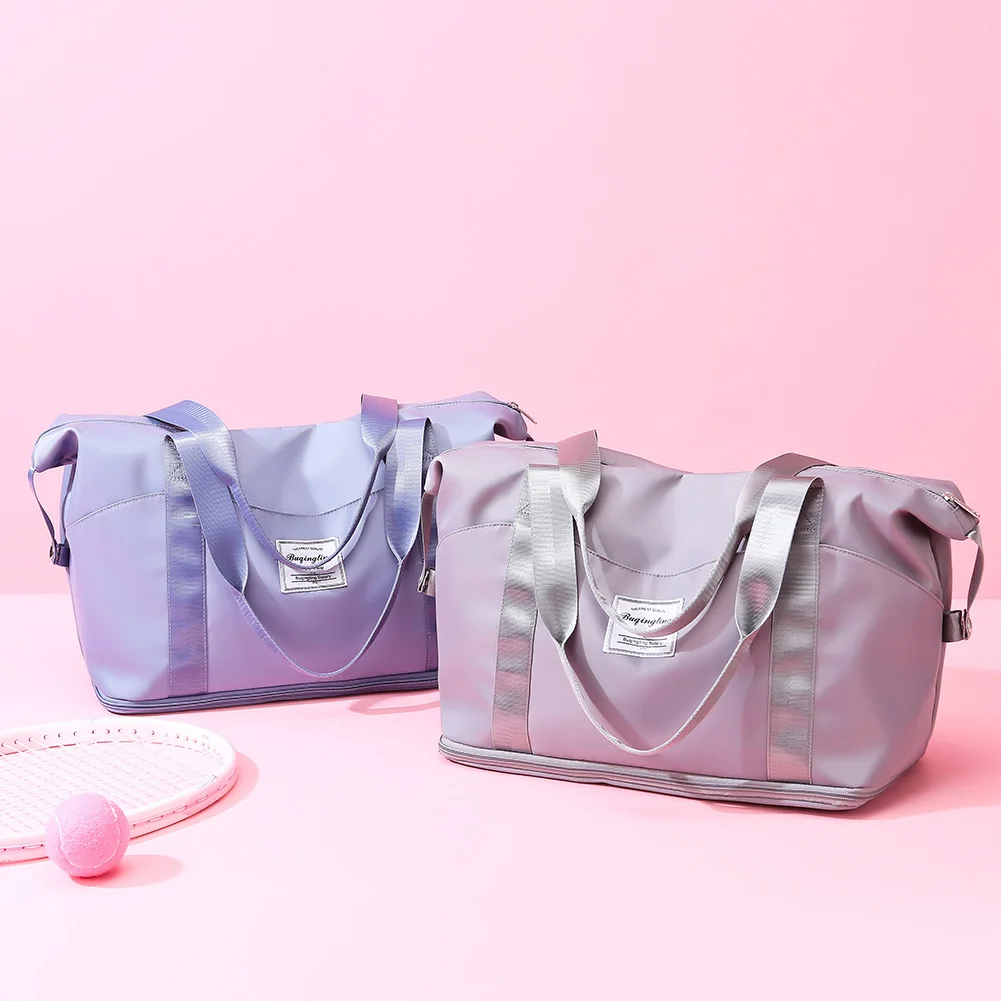 

Unisex Fashion Large Capacity Shoulder Bags Solid Color Casual Oxford Cloth Gym Luggage Trolley Bags Women Daily Travel Handbags