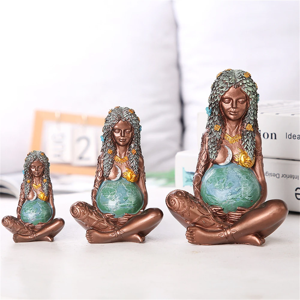 

Mother Earth Gaia Statue Resin Crafts Ornaments Millennial Mythic Home Figurine Nemesis Goddess of Art Desktop Gifts Decorations