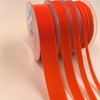 6mm 10mm 15mm orange nylon single face velvet ribbon for handmade gift bouquet wrapping supplies home party decoration christmas