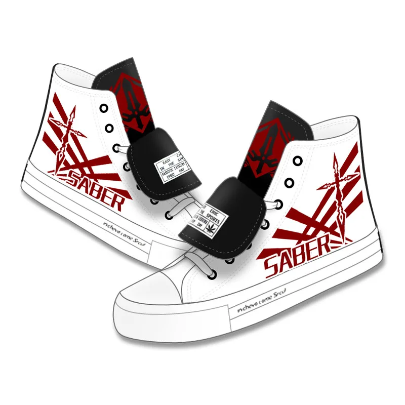 

Unisex Anime Fate FGO Casual Canvas Shoes saber Altria Pendragon Preppy Flat Bottom plimsolls duck shoes Sneakers