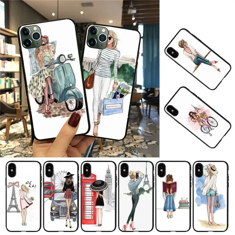 

YNDFCNB Paris Girl Summer Legs Travel Phone Case For iphone 13 8 7 6 6S Plus 5 5S SE 2020 12pro max XR X XS MAX 11 case