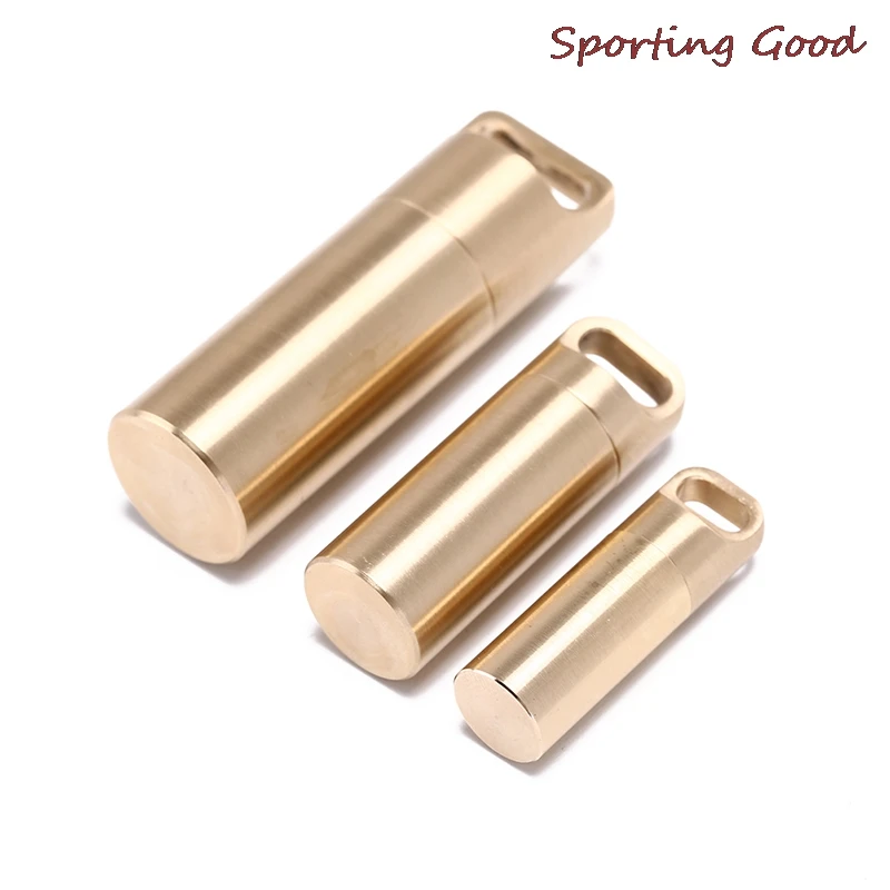 

High Quality Aluminium Alloy Pill Cases Multifunctional Brass Seal Cabin Waterproof Medicine Pill Drug Cigarette Cases 3Sizes