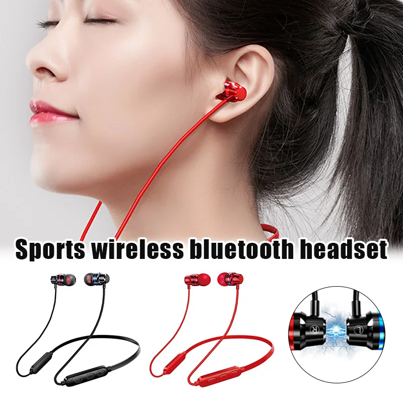 

Bluetooth Headphones Neckband Sport Headset Wireless Magnetic Design Noise Reduction Compatible for Huawei Apple PUO88