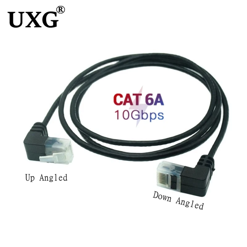 Ультратонкий сетевой кабель Cat6 Ethernet RJ45 левый и правый угловой UTP патч корд 90