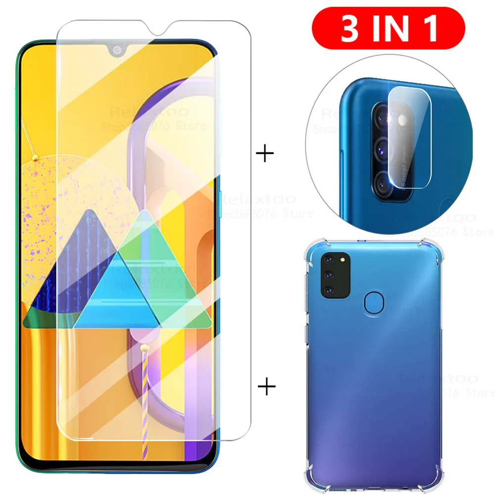 3-в-1 чехол + камера Стекло для samsung A51 A71 M31 m31s протектор экрана стекло объектива galaxy