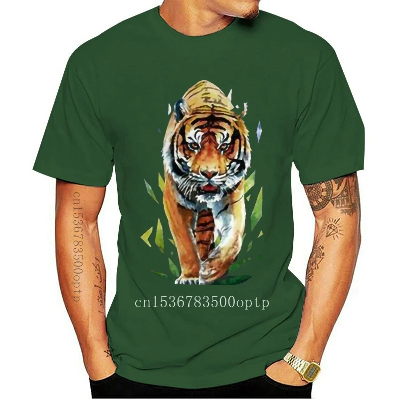Футболка унисекс с коротким рукавом и принтом тигра|Мужские футболки| |