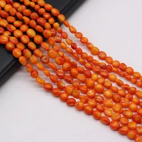 button shape orange artificial coral beads spacer loose beads for jewelry making diy necklace bracelet accessories size 5 7mm