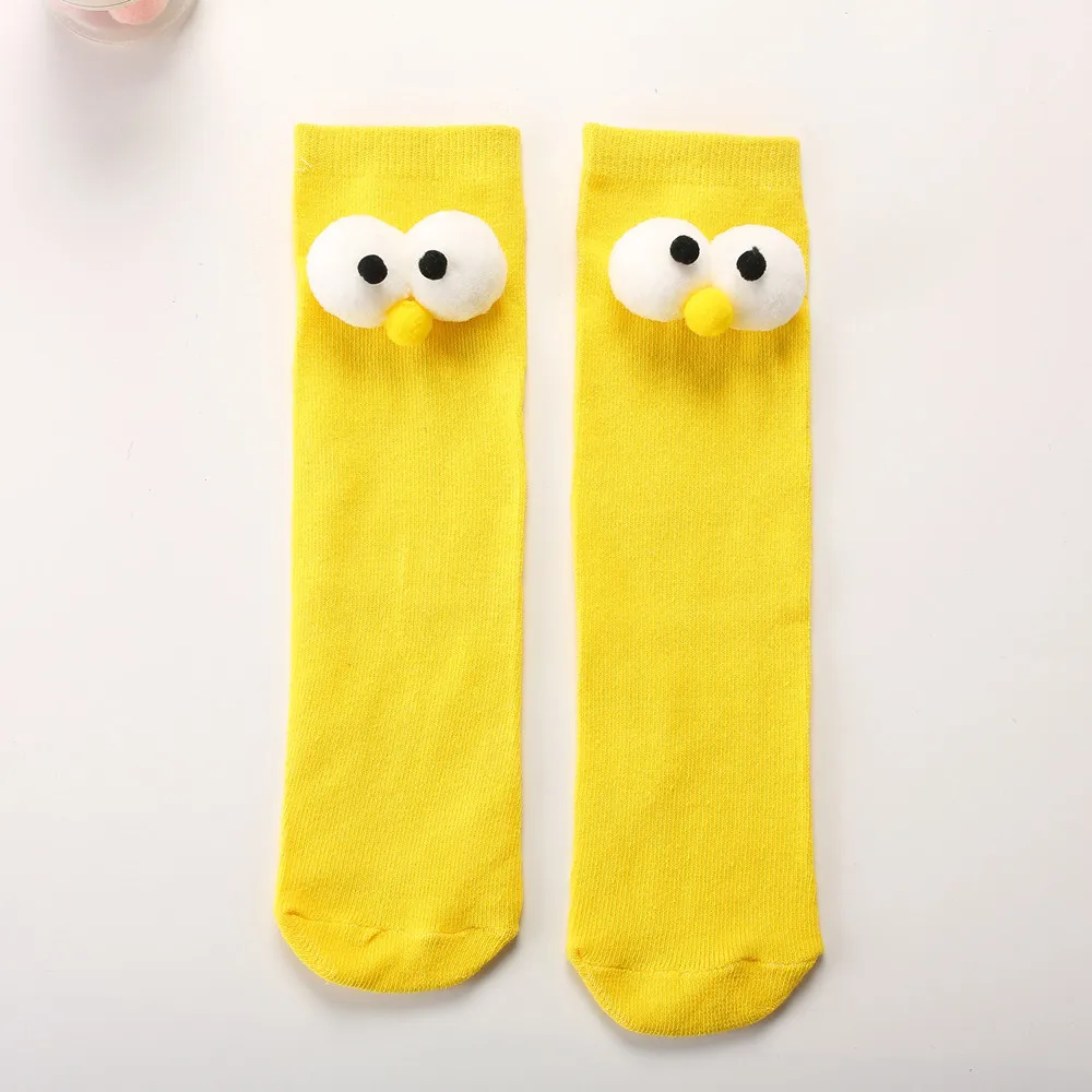Kids Cotton Cartoon Big Eye Long Socks For Children Girls Boys Baby Stockings