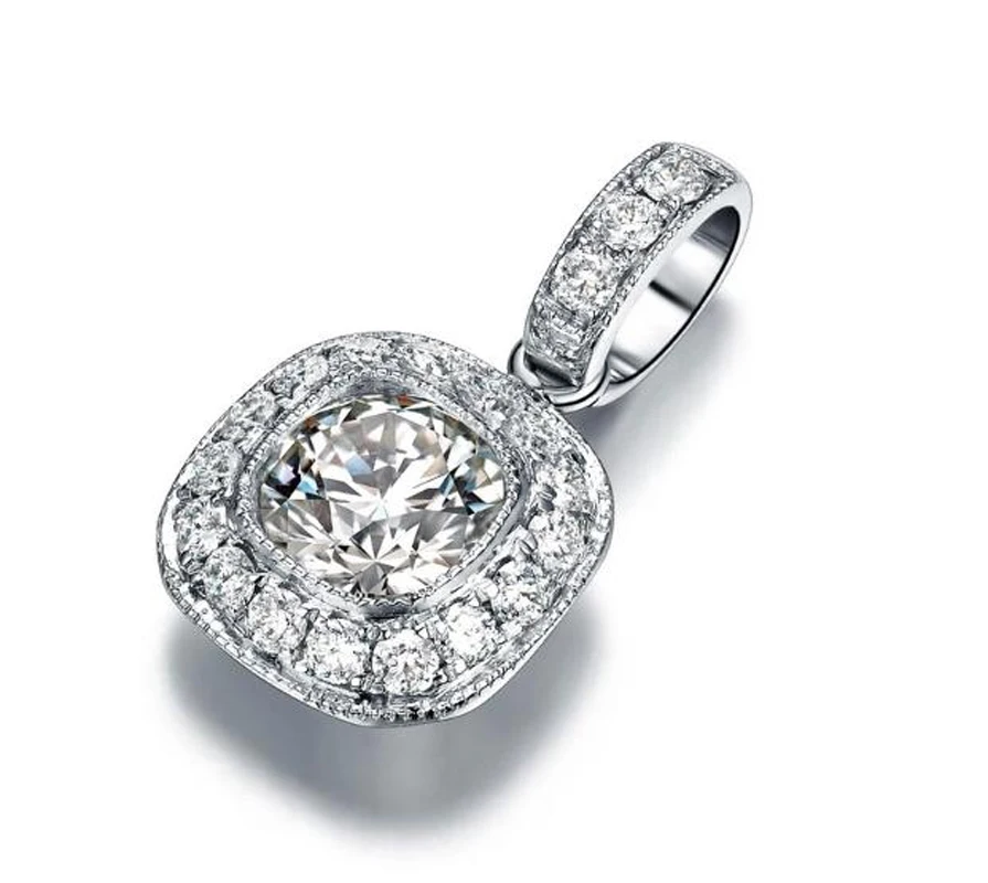 Женские Ювелирные изделия ожерелье S925 твердые Стерлинговое Серебро кристалл AAA