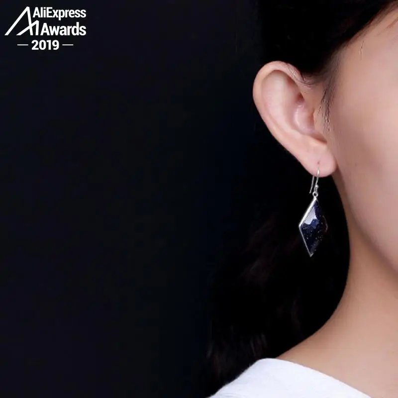 Польские сапфировые серьги S925 изысканные серьги-капли Женский античный магазин