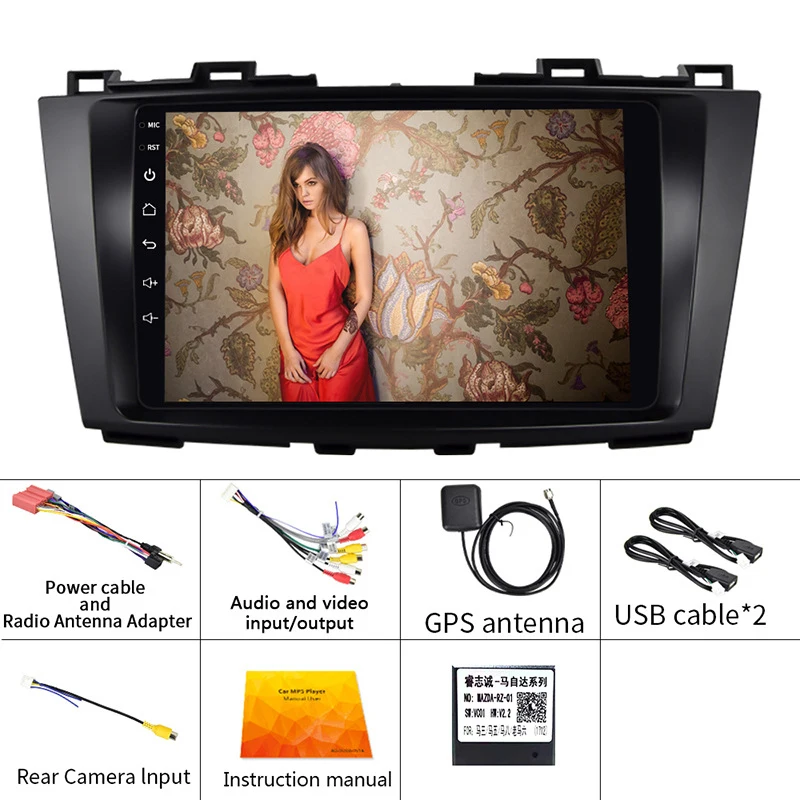 

9 Android 8,1 2.5D HD Sn MP5 1G + 16G, Wi-Fi, Bluetooth, FM Mazda 5 GPS
