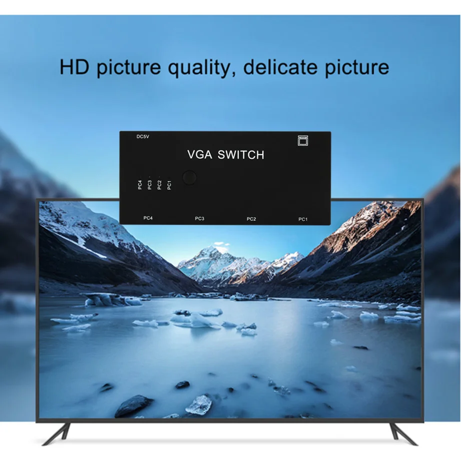 Коммутатор VGA 4 в 1 выключатель для видеосигнала HD усилитель сигнала разветвитель