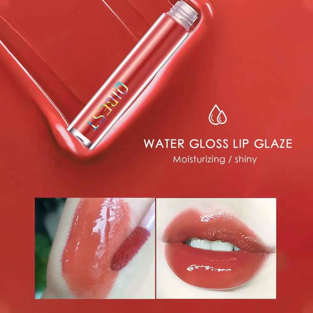 QIBEST Mirror Glass Lip Gloss 8 Colors Smooth Makeup Light Gel Nourish Lipstick Liquid High Shine Moisturizing Lipgloss |